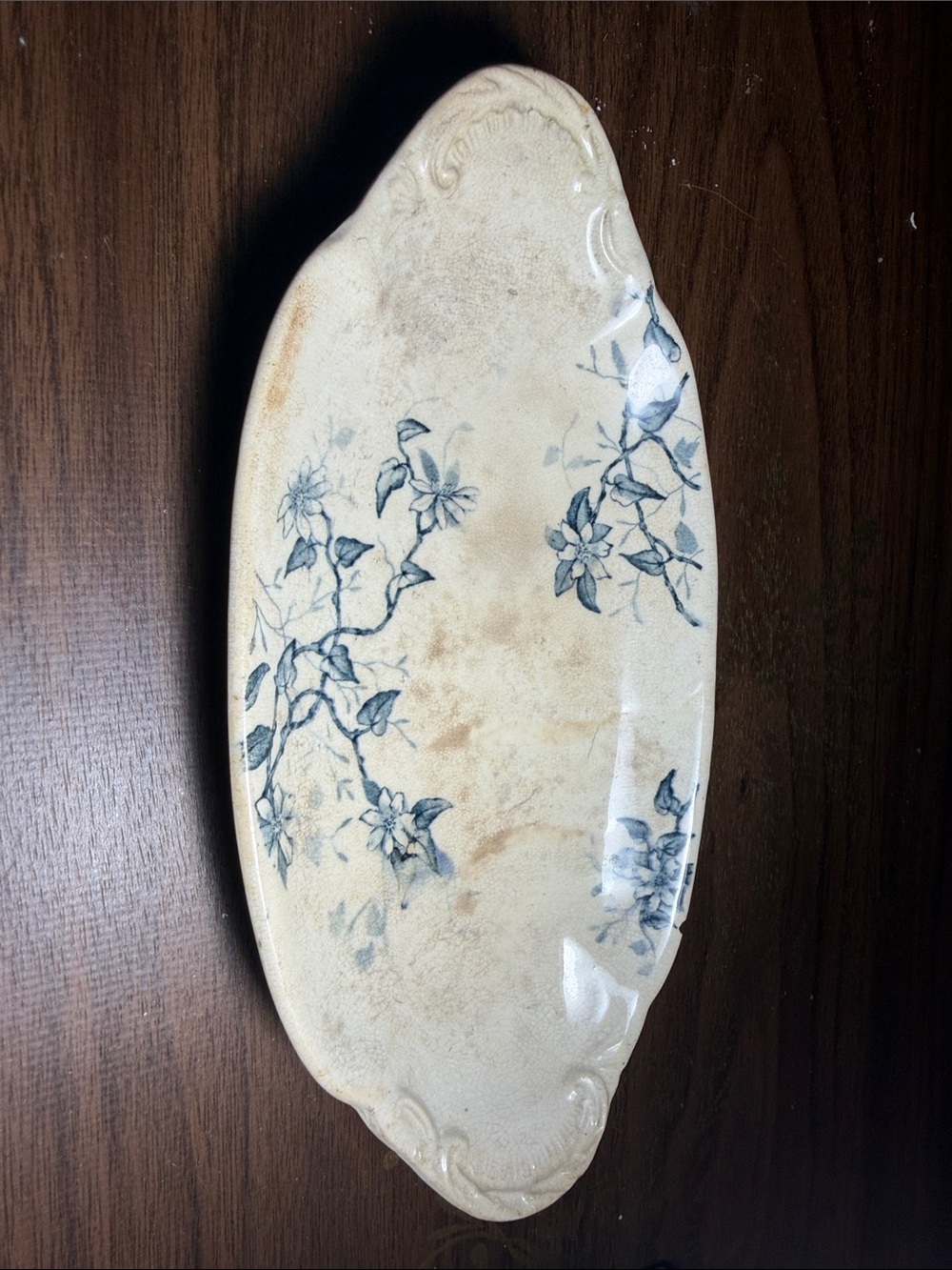 Antique French Weber & Salamon "Richelieu" Oval Celery Dish / Relish Platter